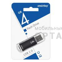 Флешка USB 4GB Smartbuy  V-Cut  чёрный