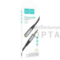 Aux-кабель Jack 3,5mm(m) - Jack 3,5mm(f) HOCO UPA20, 1m,  серый