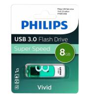 Флешка USB 8 Гб Philips VIVID3.0, USB3.0, белый, зеленый