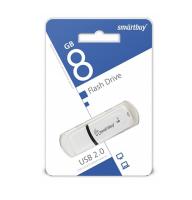 Флешка USB 8 Гб SmartBuy Paean, USB2.0, пластик, белый