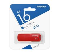 Флешка USB 16 Гб SmartBuy Clue, USB2.0, пластик, красный