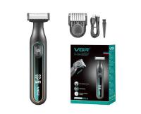 Электробритва мужская VGR Professional, V-360, для бороды, усов и тела, черный, зеленый