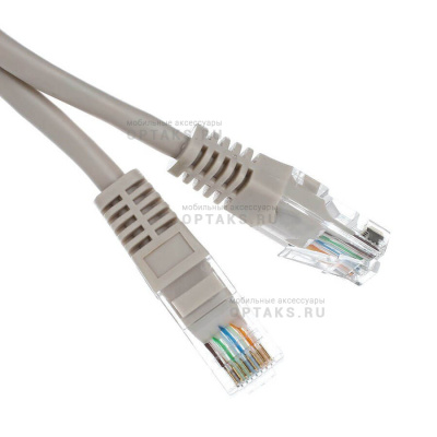 Патч корд литой TELECOM UTP Кат. 5е, серый, 0.5 м. (1/500)