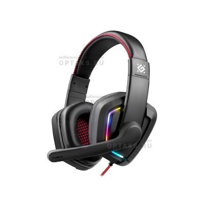 Игровая гарнитура DEFENDER Quake LED, провод 2м, LED, черный(1/20)