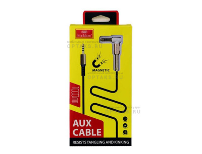 Кабель AUX, Jack 3,5mm(m)-Jack 3,5mm(m) Earldom ET-AUX21, 1m, коннектор с пружиной, черный